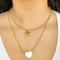 Collar doble Estrella corazón