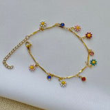 Pulsera florecitas colgantes